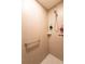 Tiled shower with a grab bar, handheld shower head, and built-in niche, offering accessibility and convenience at 1435 Jeremy Cir, The Villages, FL 34762