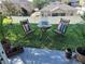 Relaxing backyard patio with comfortable seating and green lawn space at 202 Compass Rose Dr, Groveland, FL 34736