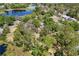 Aerial view featuring the community with its lush landscape, lakes, and surrounding nature at 17108 Pine Ridge Dr, Umatilla, FL 32784