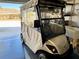 Inside the garage is a golf cart at 2569 Errol Ter, The Villages, FL 32162