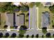 Aerial view of a home featuring a blue outline of the property at 117 Falling Acorn Ave, Groveland, FL 34736