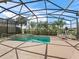 Screened-in pool with spa and lounge chairs at 12136 Se 176Th Loop, Summerfield, FL 34491