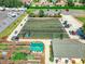 Overhead of a community featuring bocce ball courts, a community garden, and RV parking at 1738 Sw 157Th Place Rd, Ocala, FL 34473