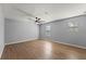 Bright, empty bedroom with ceiling fan and laminate flooring at 1852 Rafton Rd, Apopka, FL 32703