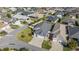 An aerial view highlights the neatly arranged homes with driveways and manicured lawns in this community at 1853 Pasqua Pl, The Villages, FL 32163