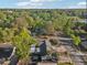 Bird's eye view of the property and its neighborhood, surrounded by lush greenery and blue skies at 219 N Rossiter St, Mount Dora, FL 32757