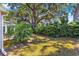 Lush backyard featuring mature shade trees, vibrant lawn, and a meticulously maintained lawn, with patio visible at 2488 Ansley Path, The Villages, FL 32162