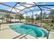 Private screened pool surrounded by lush landscaping, offering a serene outdoor retreat at 28416 Tammi Dr, Tavares, FL 32778
