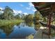 Scenic water view from a dock, showcasing mature trees and a peaceful environment at 28416 Tammi Dr, Tavares, FL 32778