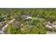 Aerial view showcasing a wooded property with a well-maintained lawn and house among mature trees at 331 W Lewis Ave, Apopka, FL 32712