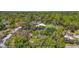 Aerial view of a residential property featuring mature trees, landscaping, and a defined blue property line at 331 W Lewis Ave, Apopka, FL 32712