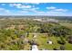 Extensive aerial view of a vast, green landscape dotted with homes, forests, and a distant city skyline under a partly cloudy sky at 6679 Cr 613, Bushnell, FL 33513