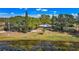 Scenic aerial view showcasing the home, pond, and surrounding landscape at 6988 Blue Cedar Rd, Leesburg, FL 34748