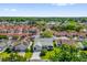 Features an aerial view of a well-manicured residential community with lush landscaping and sidewalks at 733 Palma Dr, The Villages, FL 32159