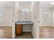Desk nook is between two bedrooms with a marble counter at 7636 Lake Angelina Dr, Mount Dora, FL 32757