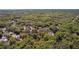Aerial view of a tree-lined lot marked in red within a quiet residential area, presenting a unique opportunity at 801 Kilgore St, Wildwood, FL 34785