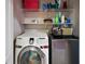 Laundry area with shelves, washer, and dryer at 34448 Tuscany Ave, Sorrento, FL 32776