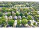 Aerial view of the community with houses surrounded by lush green trees at 3603 Eversholt St, Clermont, FL 34711