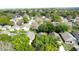 An aerial view of the neighborhood showcases mature trees and well-maintained residences at 3827 Westerham Dr, Clermont, FL 34711