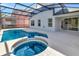 Inviting screened pool with a built-in spa perfect for relaxation and entertaining at 4703 Golden Beach Ct, Kissimmee, FL 34746