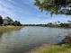 Picturesque view of the lake surrounded by trees and blue sky with white clouds at 8165 Bridgeport Bay Cir, Mount Dora, FL 32757