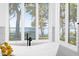 Close up on the stylish, luxurious tub with stunning waterfront views at 15749 Acorn Cir, Tavares, FL 32778