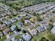 A beautiful neighborhood from above with well-maintained homes and landscaped yards at 3360 Richmond Dr, The Villages, FL 32162