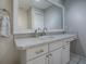 Bathroom featuring vanity with drawers and white cabinets and counters at 3360 Richmond Dr, The Villages, FL 32162