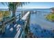 Scenic view of a wooden dock extending into a tranquil lake, offering serene waterfront access at 5441 Sea Leopard St, Tavares, FL 32778