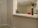 Kitchen snack bar featuring tile flooring and neutral-toned decor at 1135 Easley Way, The Villages, FL 32162