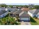 Well-maintained single-story home with a two car garage, and lush landscaping, nestled in a quiet neighborhood at 1310 Leone Ln, The Villages, FL 32159