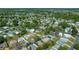 Aerial view of a neighborhood showcasing the home's proximity to a community pool at 1541 Doral Cir, Lady Lake, FL 32159