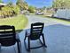 View from the rocking chairs on the porch with nice scenery in the background at 207 Hawthorne Blvd, Leesburg, FL 34748