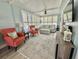 Cozy sunroom with plush seating, complemented by bright accents and natural light at 207 Hawthorne Blvd, Leesburg, FL 34748