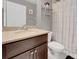 Bathroom featuring a vanity with a sink and a shower/tub combo at 20816 Sullivan Ranch Blvd, Mount Dora, FL 32757