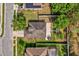 Aerial view of the property showcasing the home's roof, patio, and well-maintained backyard at 2988 Santa Maria Ave, Clermont, FL 34715