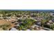 Scenic aerial shot showcasing a neighborhood near a large lake, surrounded by lush trees and well-maintained properties at 36337 Terra Ct, Grand Island, FL 32735