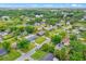 Aerial view of a neighborhood with mature trees, green lawns, and a variety of single-Gathering homes on a sunny day at 375 N Boyd St, Winter Garden, FL 34787