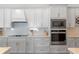 Modern kitchen featuring stainless appliances, white cabinets, tile backsplash, and an island at 4131 Sunset Preserve Blvd, Orlando, FL 32820