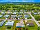 Aerial view of a single-Gathering home in a residential area with well-maintained lawns and mature trees at 9773 Se 179Th Pl, Summerfield, FL 34491
