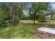 Expansive backyard featuring lush green grass, mature trees, and a fenced perimeter, creating a serene outdoor space at 11497 Sw 82Nd Court Rd, Ocala, FL 34481