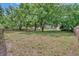 Large backyard enclosed by wooden fencing and mature trees at 11763 Oswalt Rd, Clermont, FL 34711