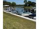 Community boat dock provides easy access to the water, with multiple slips available for residents at 121 Maple Dr, Debary, FL 32713