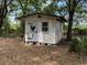 Rustic shed surrounded by trees, showing a quiet space for storage or creative projects at 1425 Douglas Rd, Groveland, FL 34736