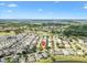Expansive aerial view of a neighborhood with a golf course and a beautiful lake in the distance at 1561 Loris Loop, The Villages, FL 32162