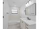 Updated bathroom features stylish black fixtures and modern shower tile at 2517 Royal Palm Dr, Edgewater, FL 32141
