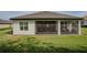 Beautiful backyard showcasing the home's screened-in patio and lush green lawn at 25962 High Hampton Cir, Sorrento, FL 32776