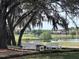 Enjoy a relaxing view of the lake and golf course from the community seating area nestled under a canopy of trees at 25962 High Hampton Cir, Sorrento, FL 32776