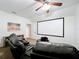 Home theater room boasts plush seating and large screen, perfect for entertainment at 2756 Sequoyah Dr, Haines City, FL 33844