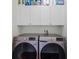 Modern laundry room with front-load washer and dryer and overhead cabinet space at 3656 Solana Cir # A, Clermont, FL 34711